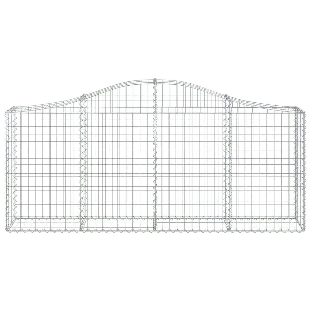 Arched Gabion Baskets 10 pcs 200x30x80/100 cm Galvanised Iron 3145417