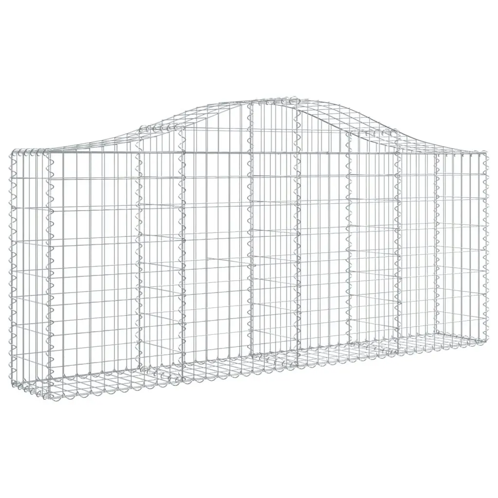 Arched Gabion Baskets 10 pcs 200x30x80/100 cm Galvanised Iron 3145417