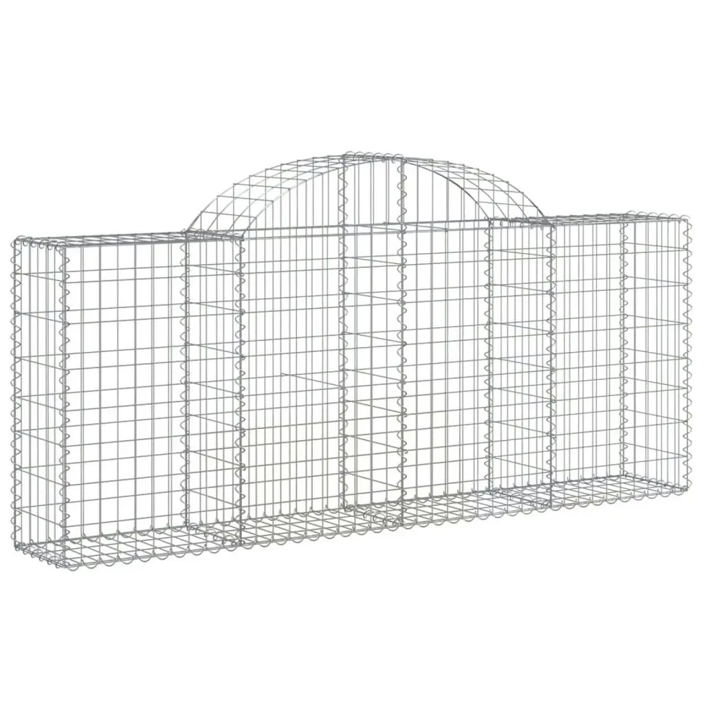 Arched Gabion Baskets 2 pcs 200x30x80/100 cm Galvanised Iron 3146089