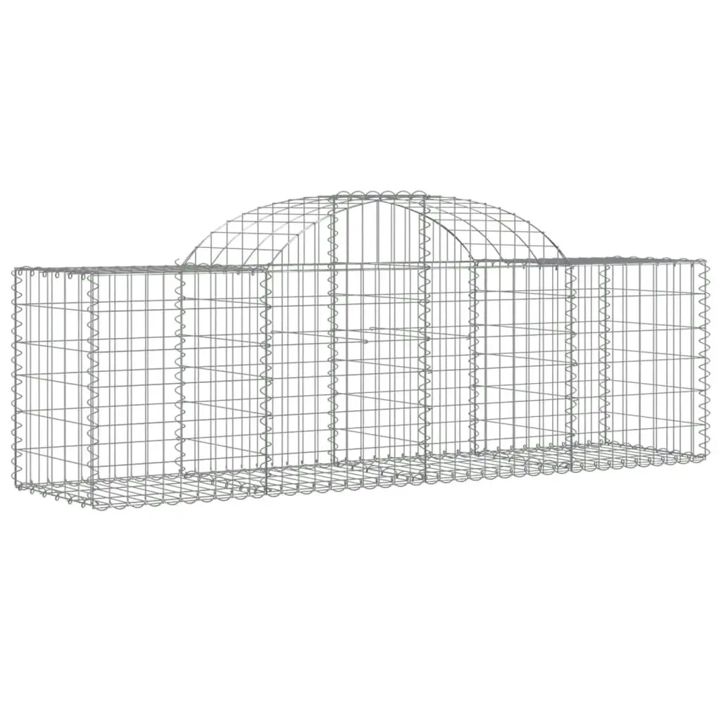 Arched Gabion Baskets 3 pcs 200x50x60/80 cm Galvanised Iron 3146279