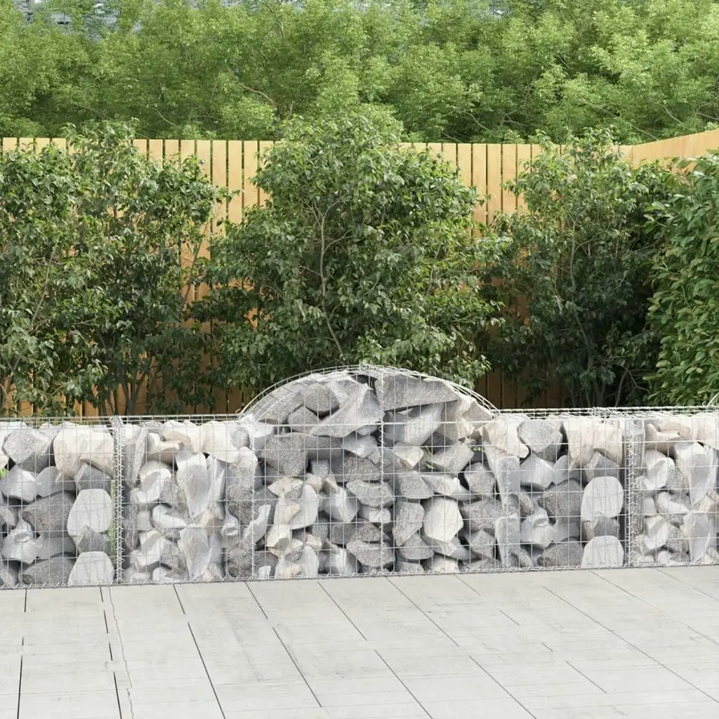 Arched Gabion Baskets 3 pcs 200x50x60/80 cm Galvanised Iron 3146279