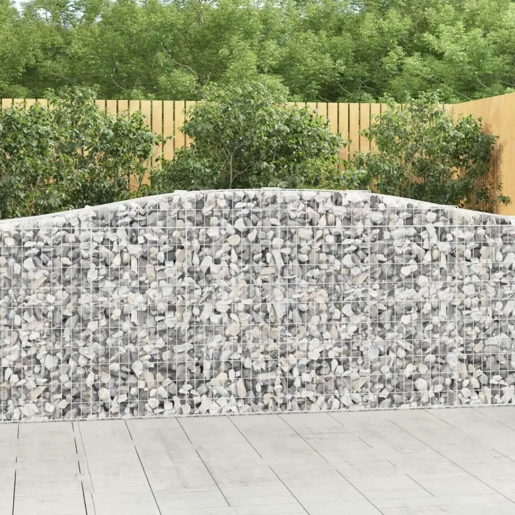 Arched Gabion Baskets 10 pcs 400x50x100/120 cm Galvanised Iron 3145964