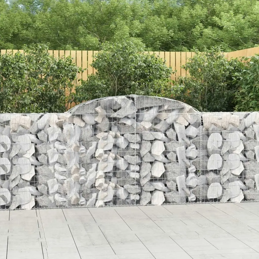 Arched Gabion Baskets 3 pcs 300x30x100/120 cm Galvanised Iron 3146522