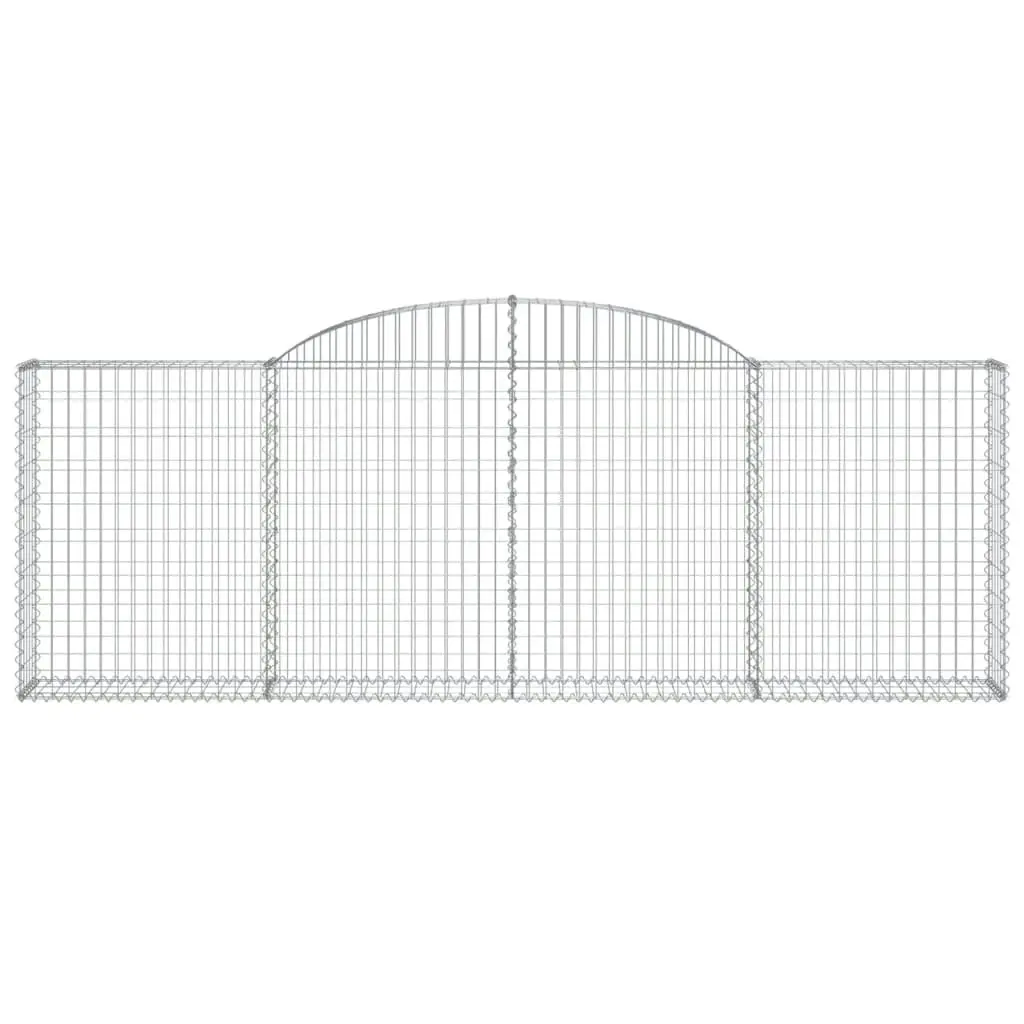 Arched Gabion Baskets 3 pcs 300x30x100/120 cm Galvanised Iron 3146522