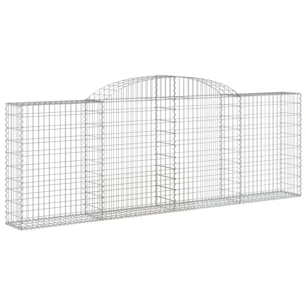 Arched Gabion Baskets 3 pcs 300x30x100/120 cm Galvanised Iron 3146522