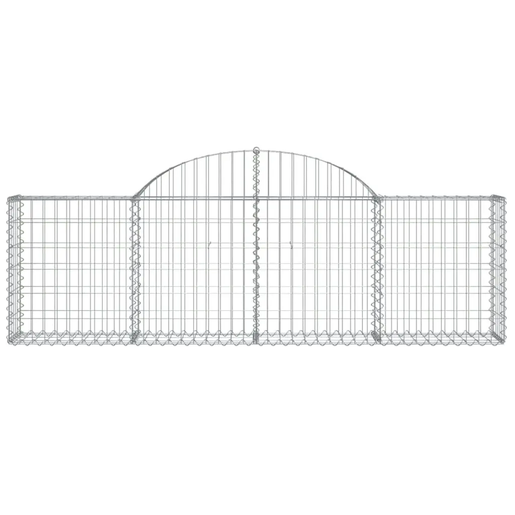 Arched Gabion Baskets 4 pcs 200x30x60/80 cm Galvanised Iron 3146070