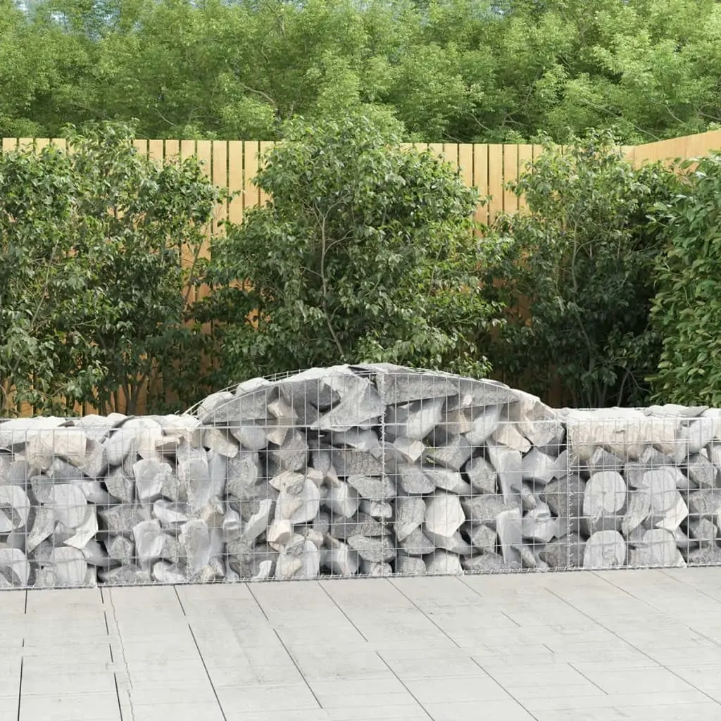 Arched Gabion Baskets 2 pcs 300x50x60/80 cm Galvanised Iron 3146665