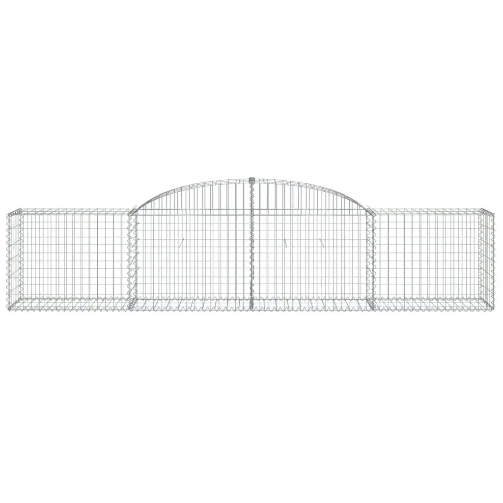 Arched Gabion Baskets 2 pcs 300x50x60/80 cm Galvanised Iron 3146665