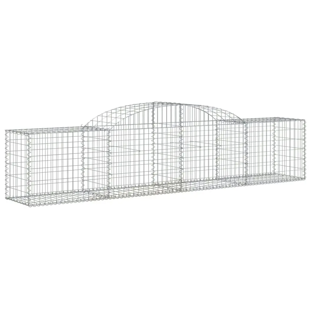 Arched Gabion Baskets 2 pcs 300x50x60/80 cm Galvanised Iron 3146665