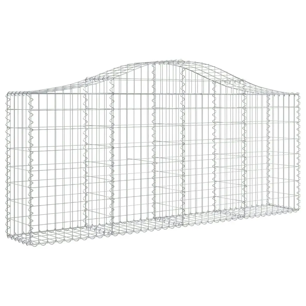 Arched Gabion Baskets 2 pcs 200x30x80/100 cm Galvanised Iron 3145409