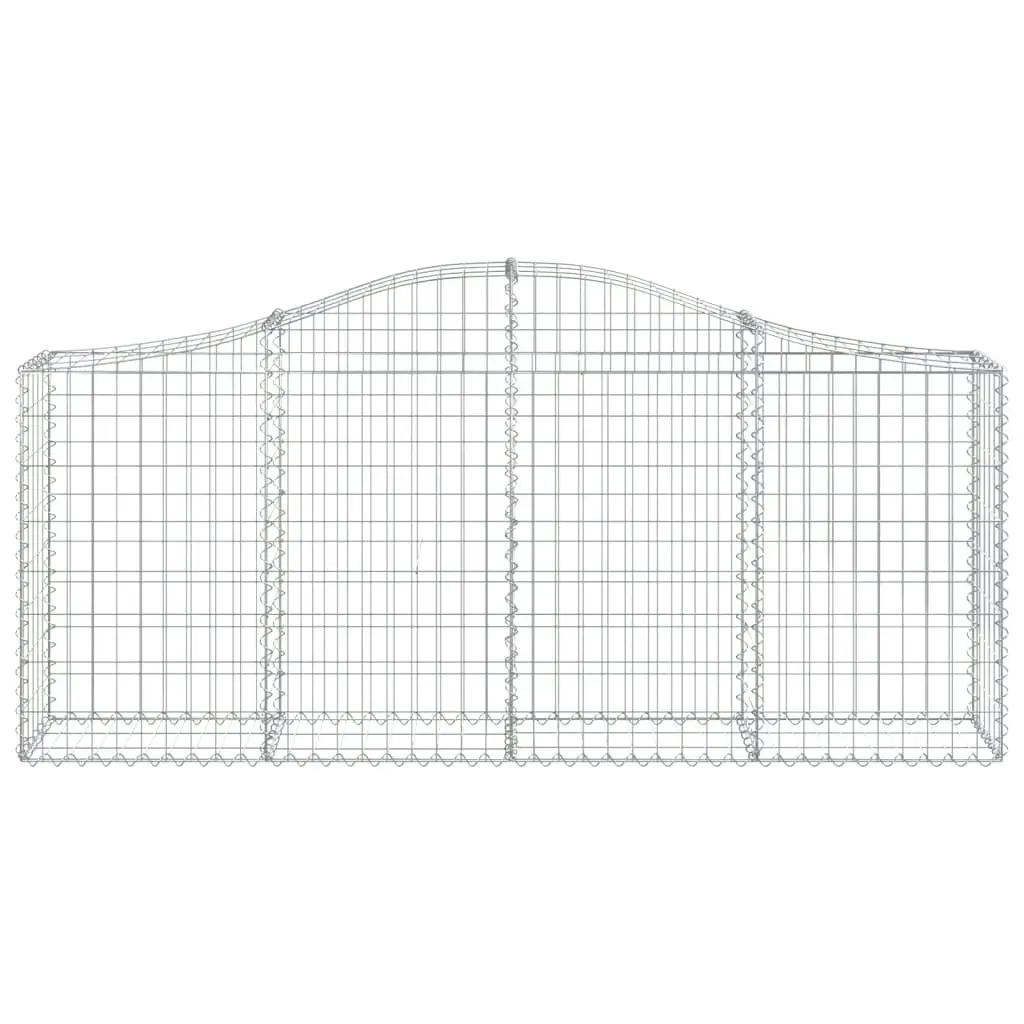 Arched Gabion Baskets 2 pcs 200x30x80/100 cm Galvanised Iron 3145409