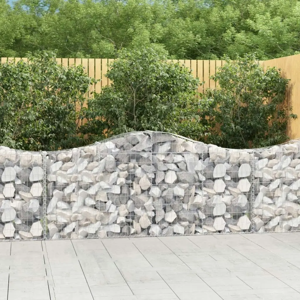 Arched Gabion Baskets 2 pcs 200x30x80/100 cm Galvanised Iron 3145409