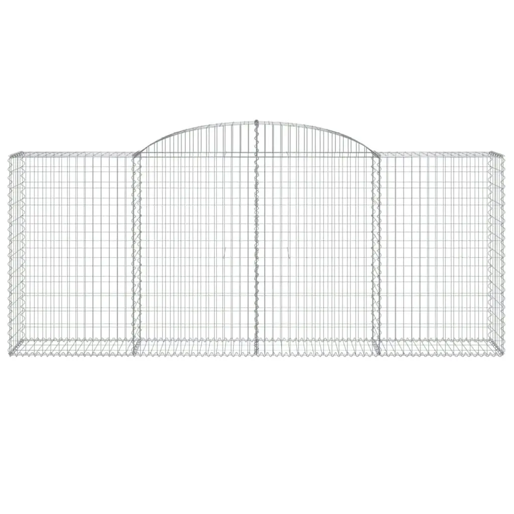 Arched Gabion Baskets 2 pcs 300x50x120/140 cm Galvanised Iron 3146719