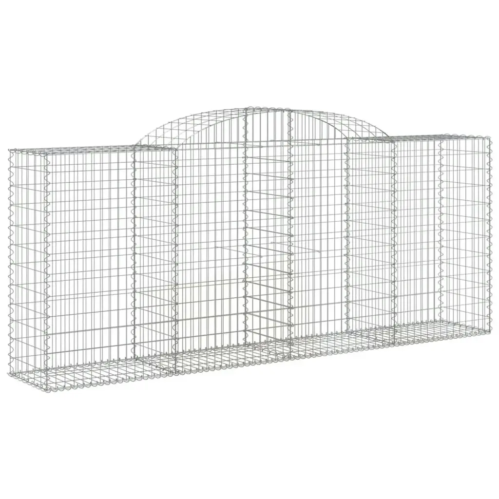 Arched Gabion Baskets 2 pcs 300x50x120/140 cm Galvanised Iron 3146719