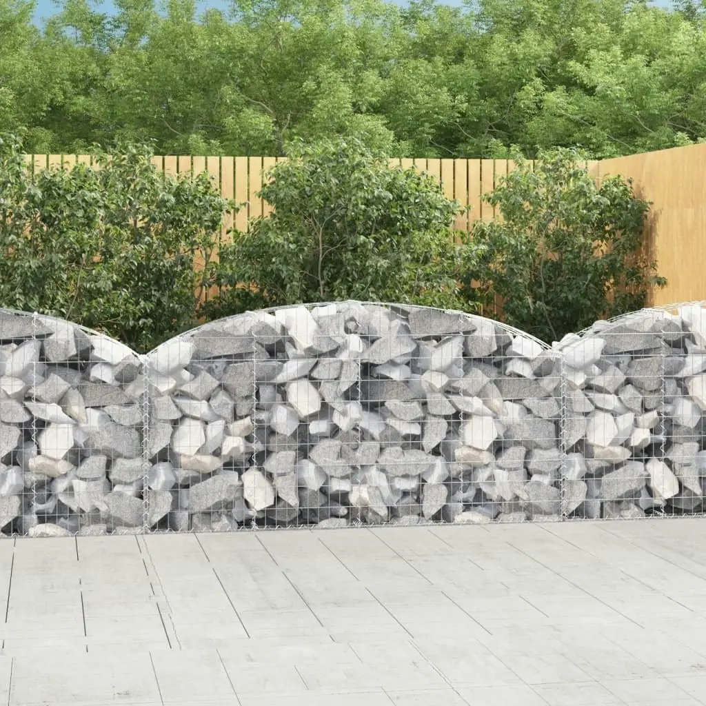 Arched Gabion Basket 200x30x80/100 cm Galvanised Iron 153464