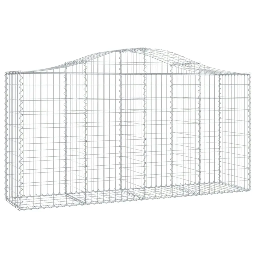 Arched Gabion Baskets 3 pcs 200x50x100/120 cm Galvanised Iron 3145641