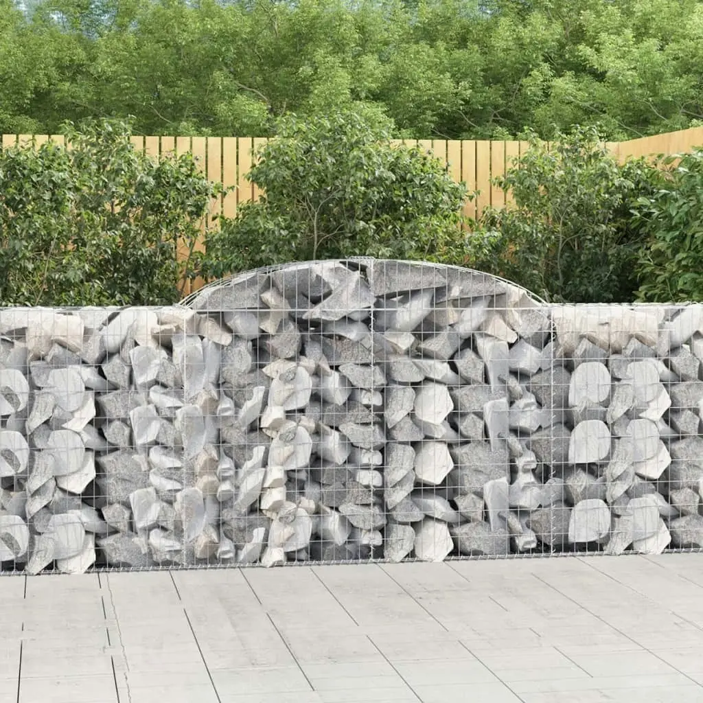 Arched Gabion Baskets 5 pcs 300x50x100/120 cm Galvanised Iron 3146704