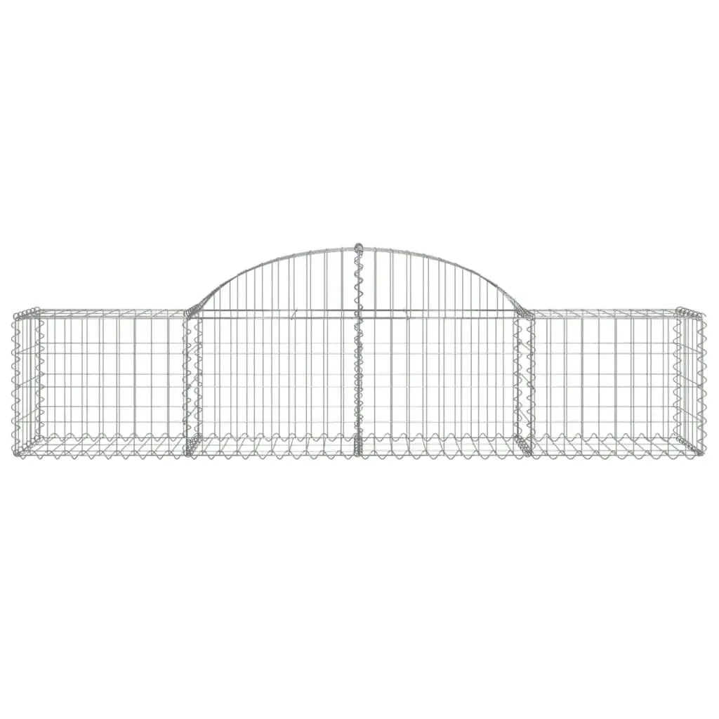 Arched Gabion Baskets 5 pcs 200x50x40/60 cm Galvanised Iron 3146260