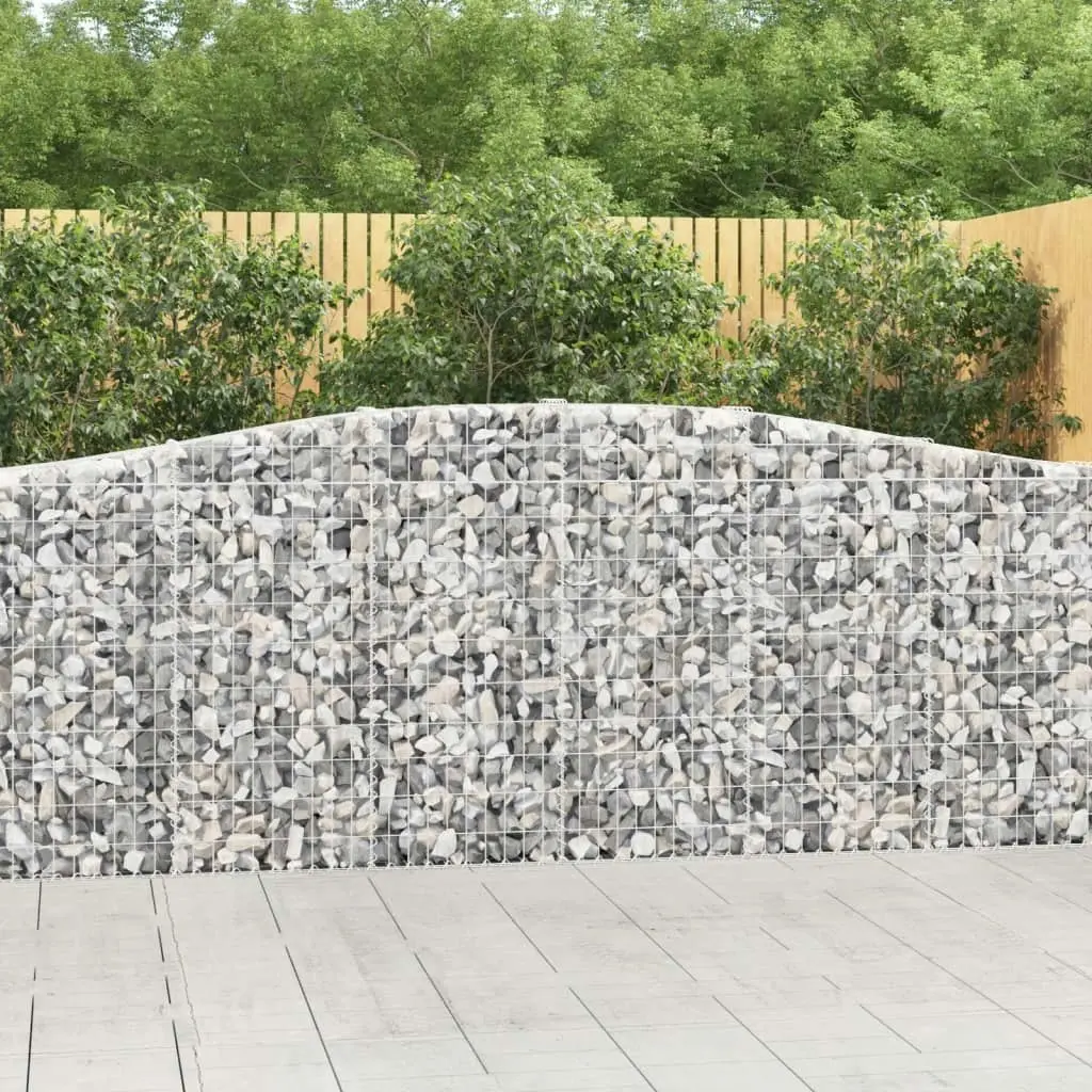 Arched Gabion Baskets 2 pcs 400x30x100/120 cm Galvanised Iron 3145826