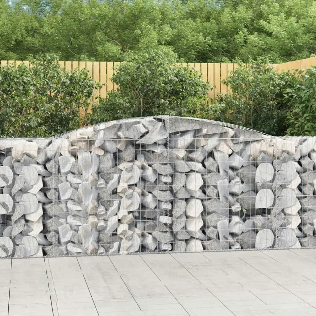 Arched Gabion Baskets 3 pcs 400x50x100/120 cm Galvanised Iron 3146997