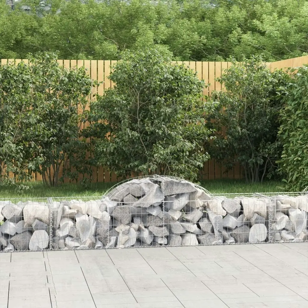 Arched Gabion Baskets 3 pcs 200x50x40/60 cm Galvanised Iron 3146258