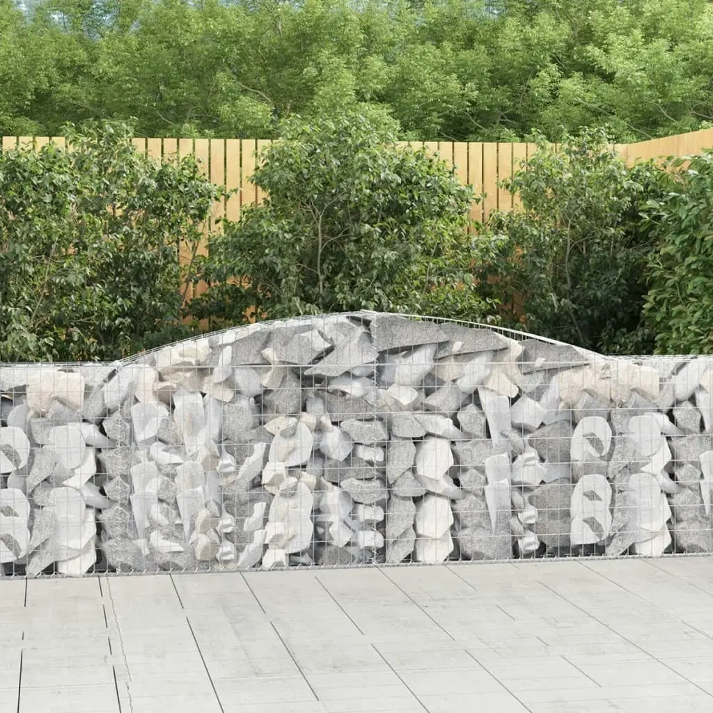 Arched Gabion Baskets 4 pcs 400x30x80/100 cm Galvanised Iron 3146855