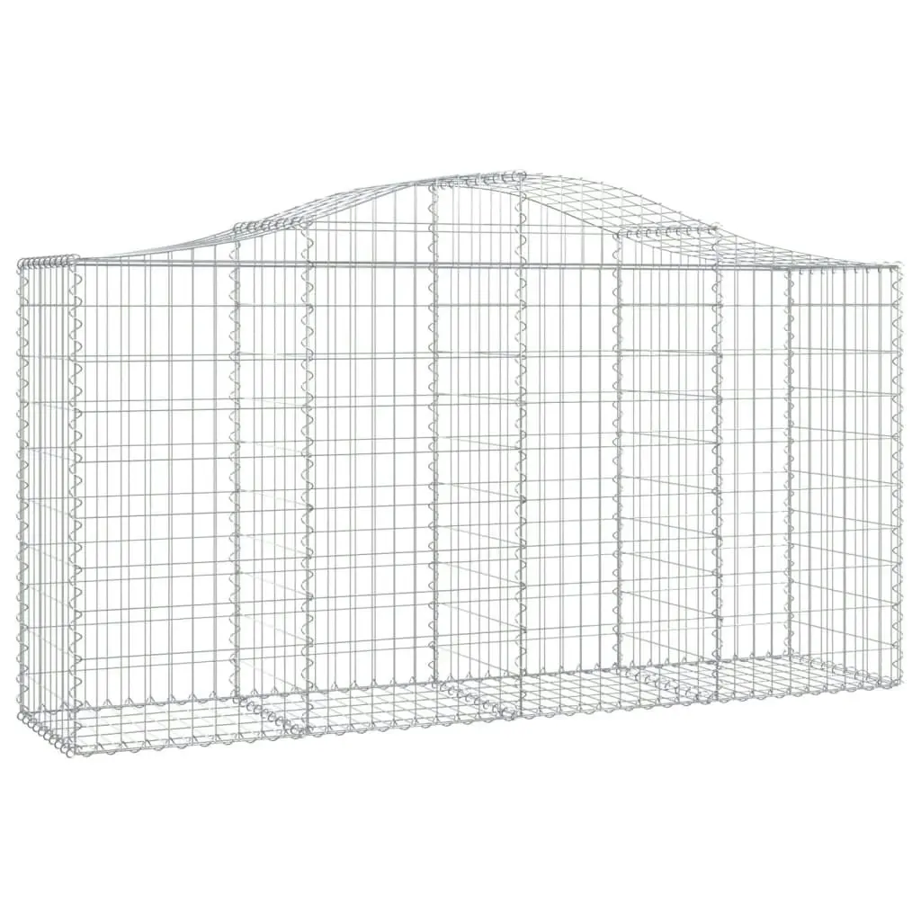 Arched Gabion Baskets 4 pcs 200x50x100/120 cm Galvanised Iron 3145642