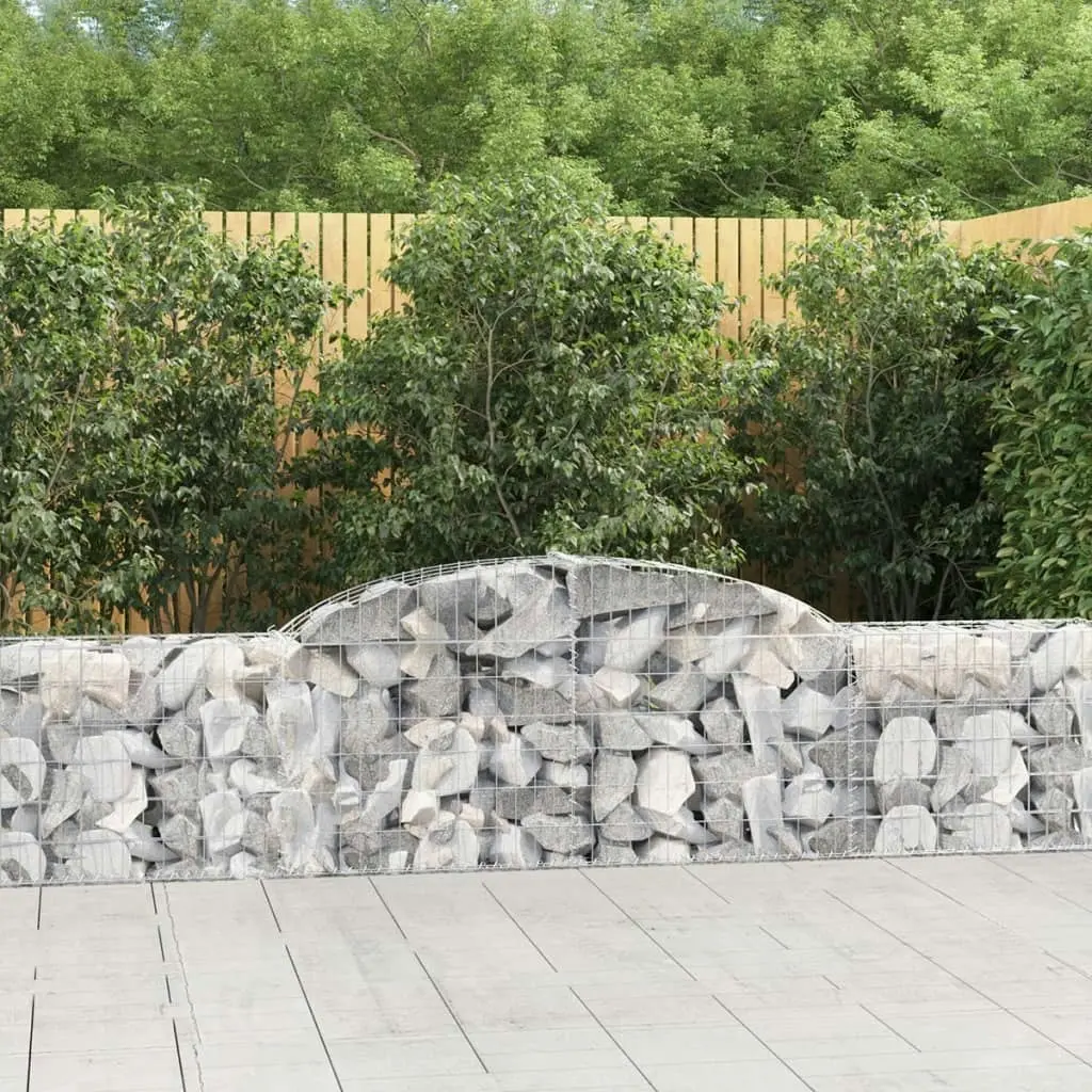 Arched Gabion Baskets 3 pcs 300x30x60/80 cm Galvanised Iron 3146486