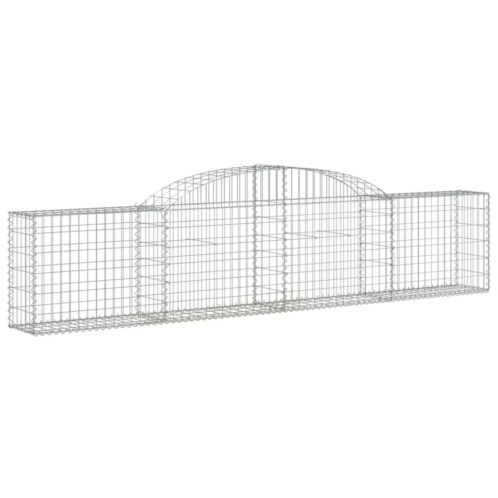 Arched Gabion Baskets 3 pcs 300x30x60/80 cm Galvanised Iron 3146486