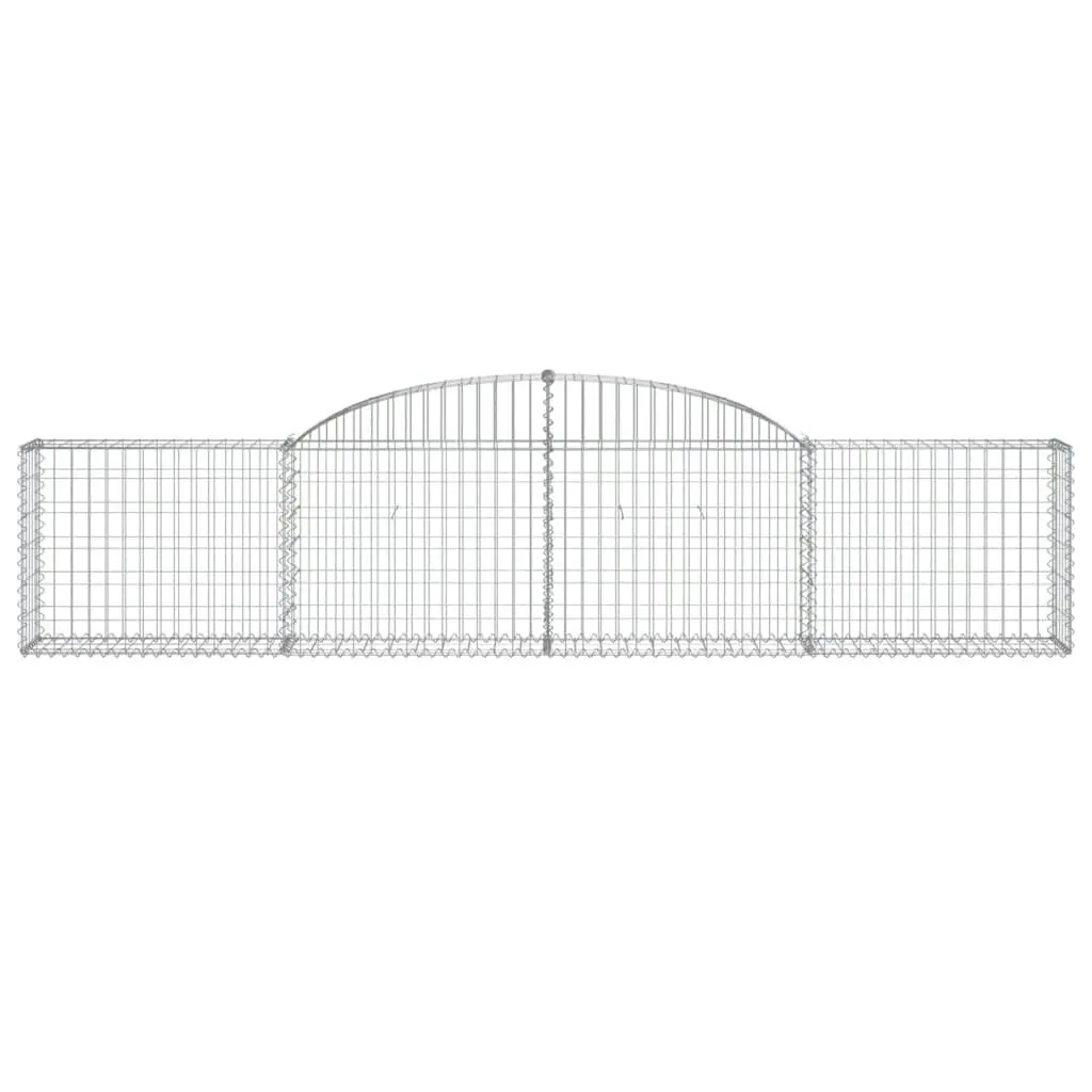 Arched Gabion Baskets 2 pcs 300x30x60/80 cm Galvanised Iron 3146485