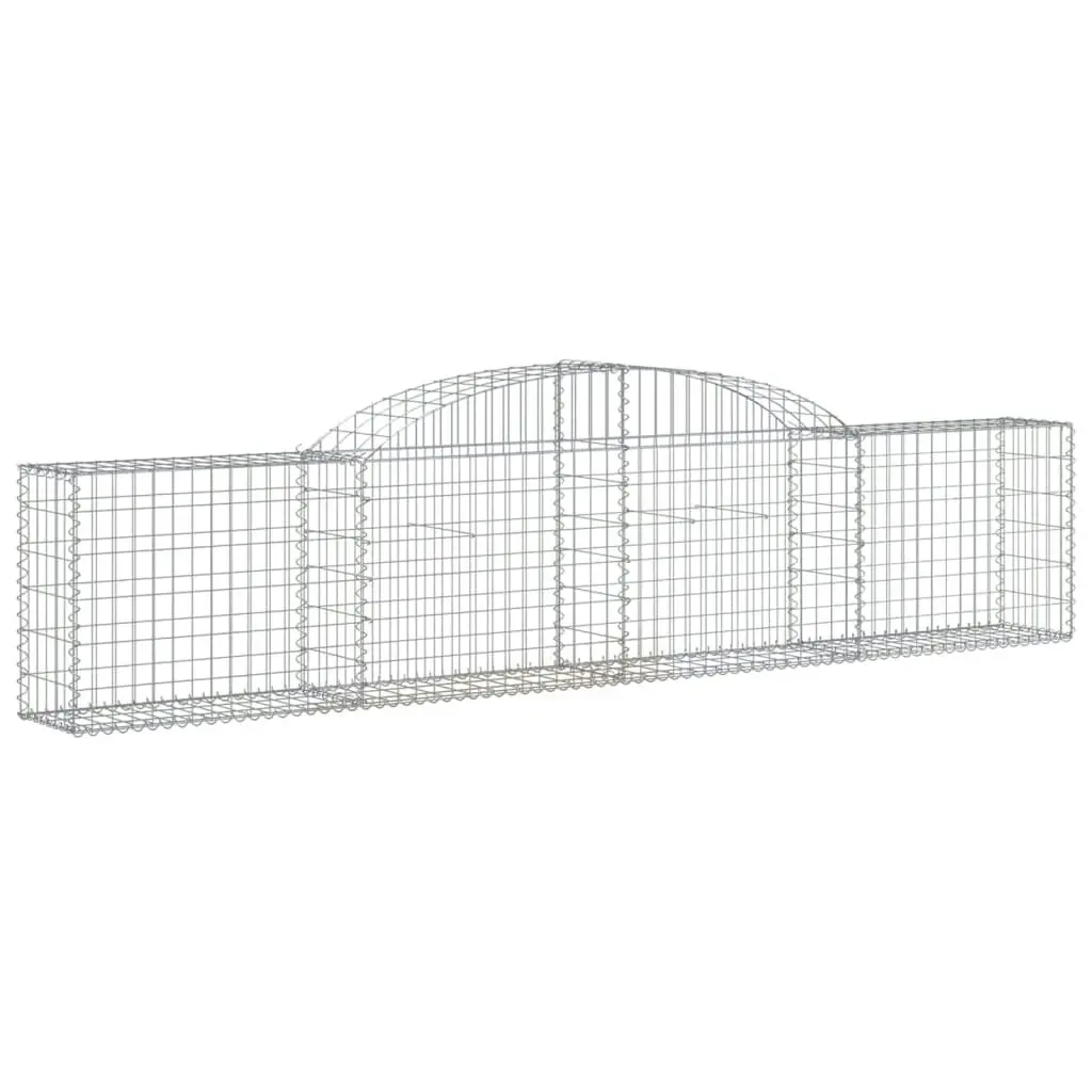 Arched Gabion Baskets 2 pcs 300x30x60/80 cm Galvanised Iron 3146485