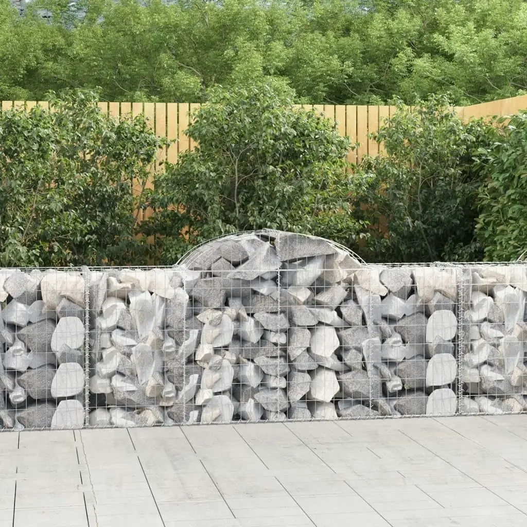 Arched Gabion Baskets 3 pcs 200x50x80/100 cm Galvanised Iron 3146300