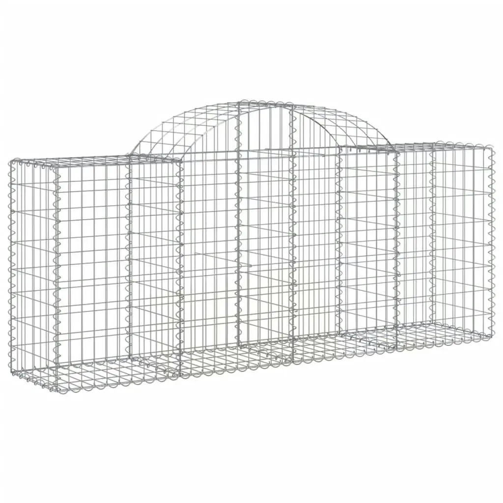 Arched Gabion Baskets 3 pcs 200x50x80/100 cm Galvanised Iron 3146300