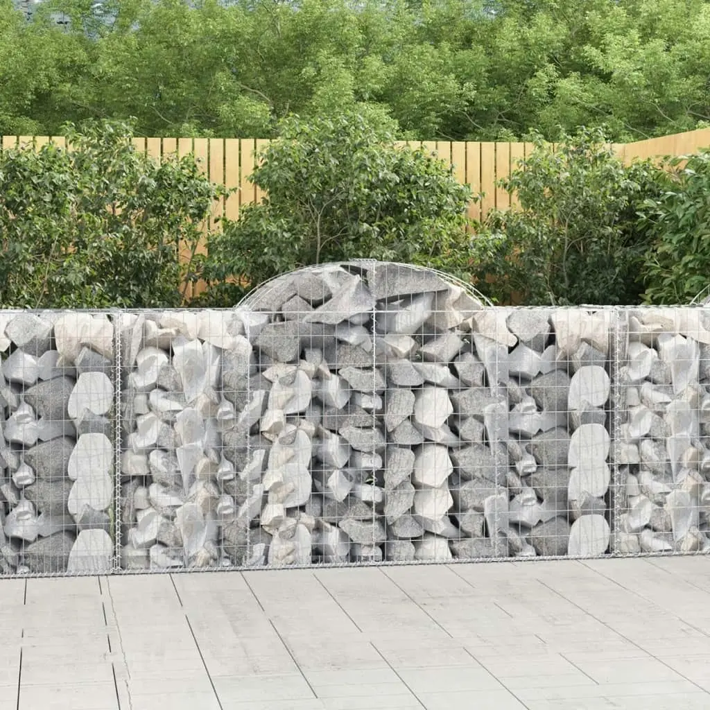 Arched Gabion Baskets 7 pcs 200x50x100/120 cm Galvanised Iron 3146325