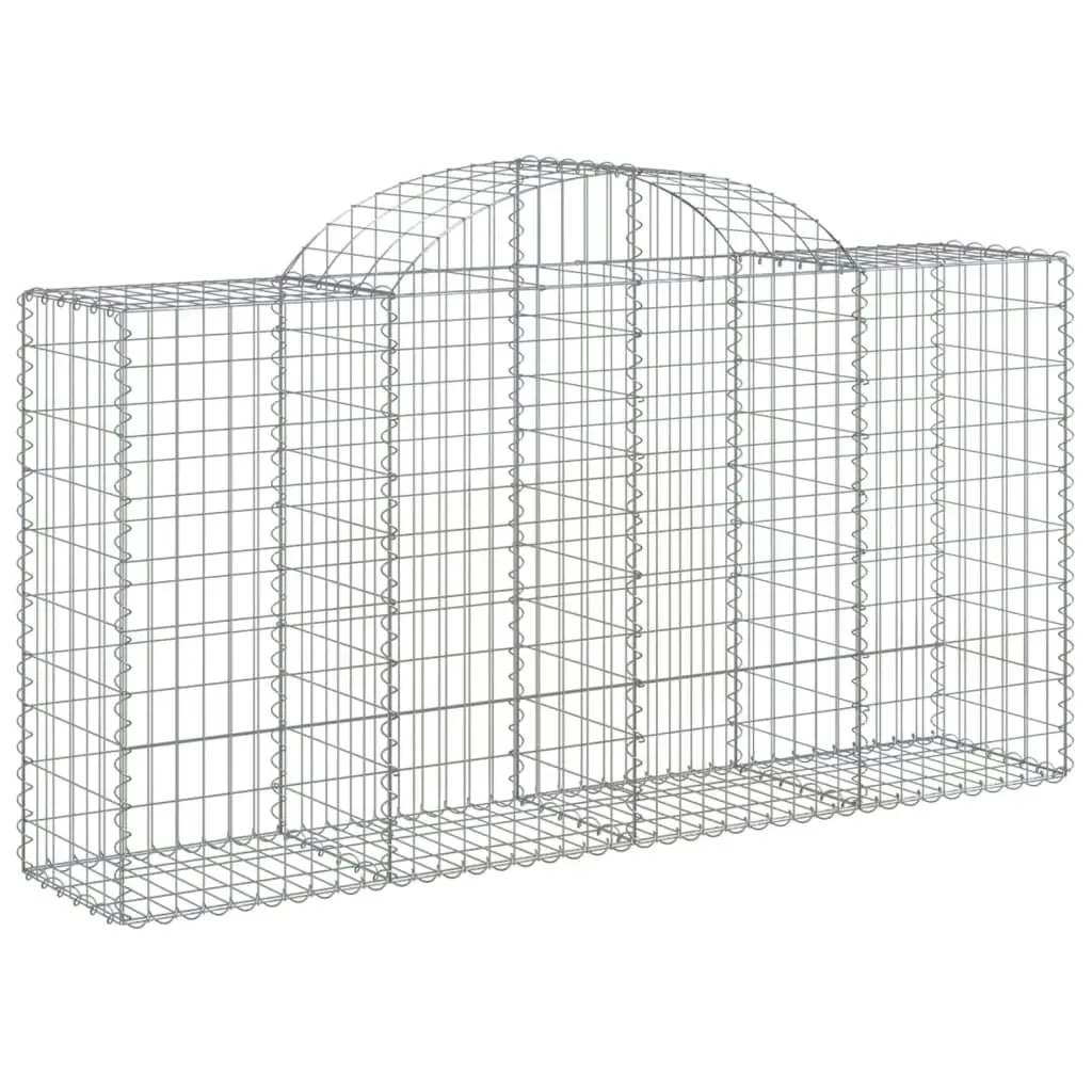 Arched Gabion Baskets 7 pcs 200x50x100/120 cm Galvanised Iron 3146325