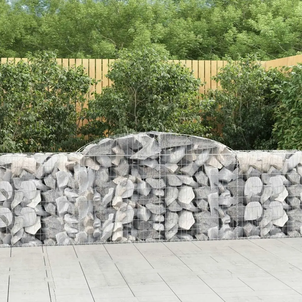 Arched Gabion Baskets 6 pcs 300x50x80/100 cm Galvanised Iron 3146687