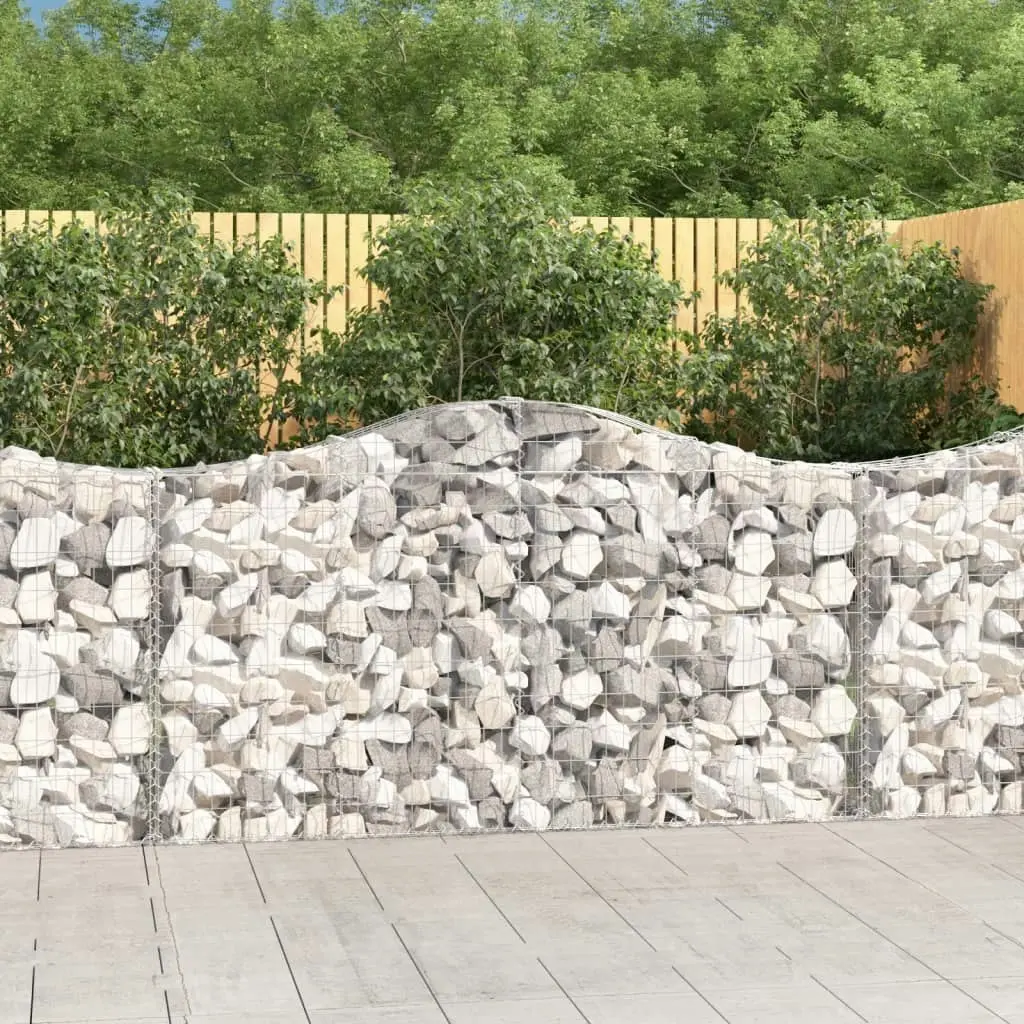 Arched Gabion Baskets 8 pcs 200x30x100/120 cm Galvanised Iron 3145436