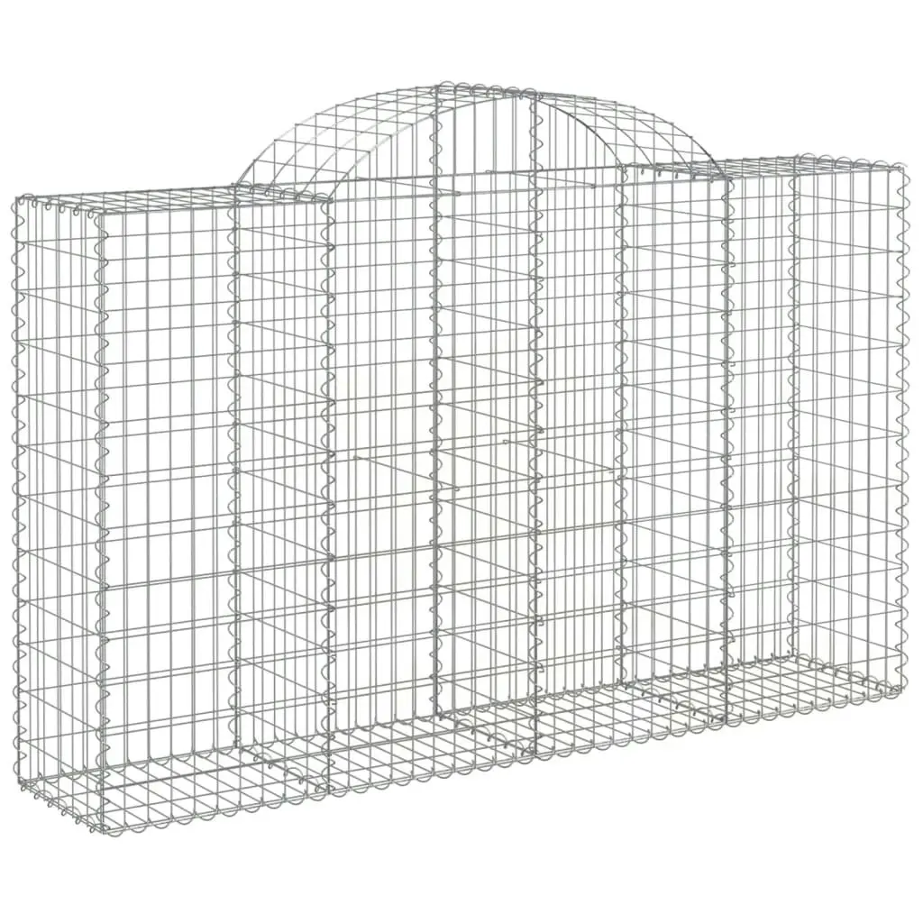 Arched Gabion Baskets 4 pcs 200x50x120/140 cm Galvanised Iron 3146343