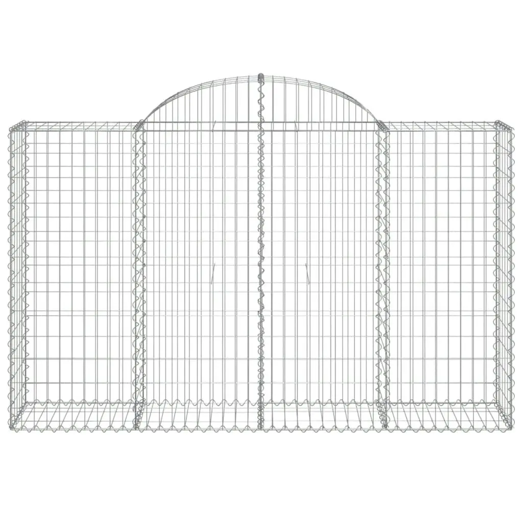 Arched Gabion Baskets 4 pcs 200x50x120/140 cm Galvanised Iron 3146343