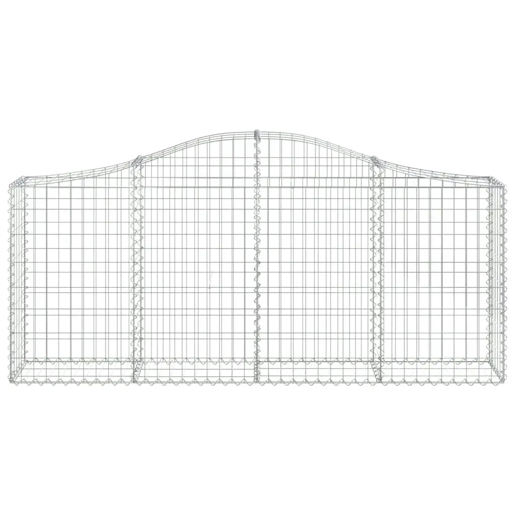 Arched Gabion Baskets 8 pcs 200x30x80/100 cm Galvanised Iron 3145415