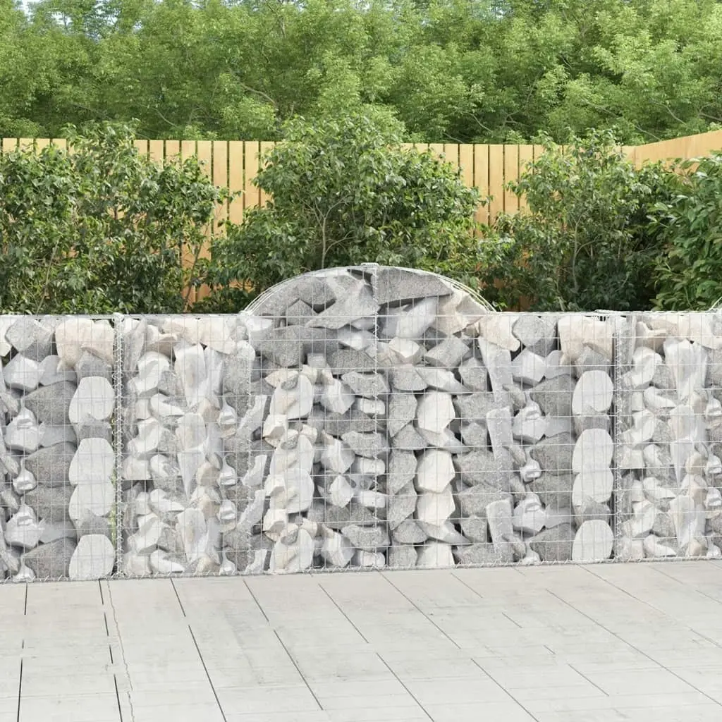 Arched Gabion Baskets 7 pcs 200x30x100/120 cm Galvanised Iron 3146115