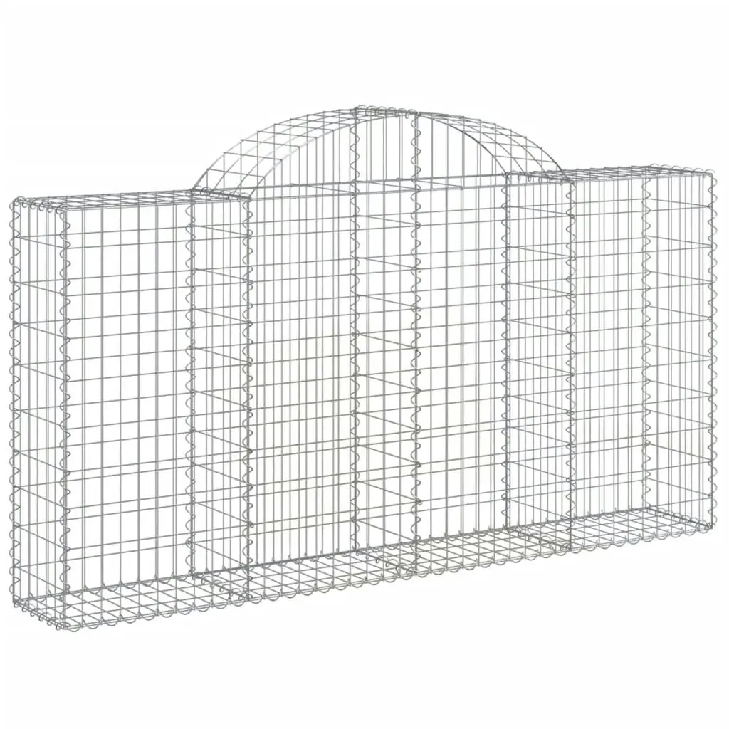 Arched Gabion Baskets 7 pcs 200x30x100/120 cm Galvanised Iron 3146115