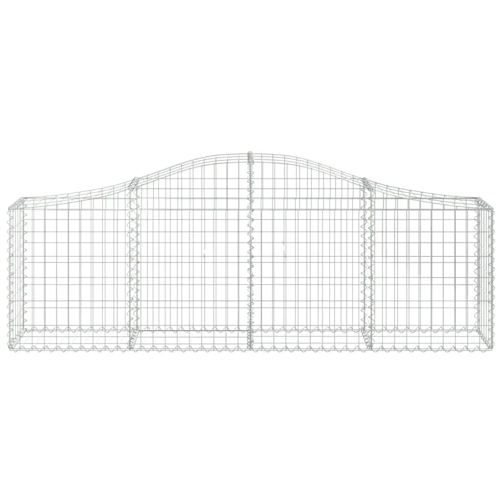 Arched Gabion Baskets 2 pcs 200x30x60/80 cm Galvanised Iron 3145388