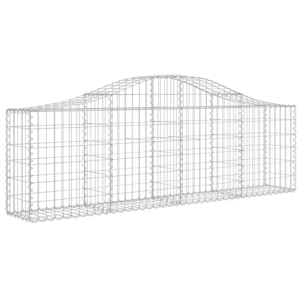 Arched Gabion Baskets 2 pcs 200x30x60/80 cm Galvanised Iron 3145388