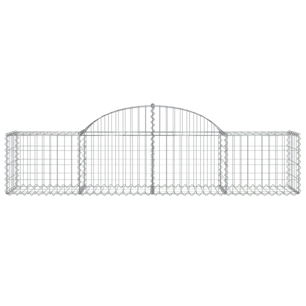 Arched Gabion Baskets 4 pcs 200x50x40/60 cm Galvanised Iron 3146259