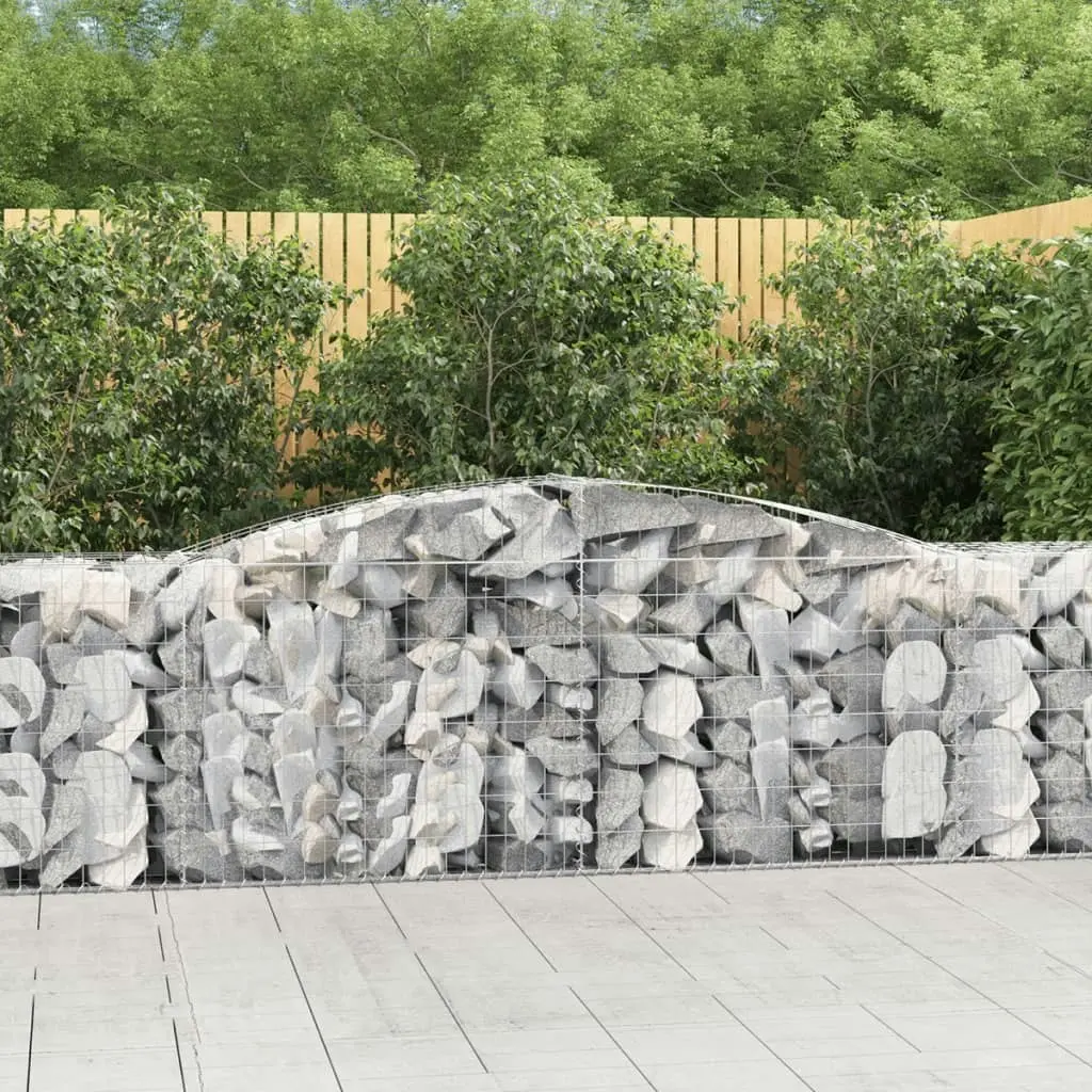 Arched Gabion Baskets 8 pcs 400x50x80/100 cm Galvanised Iron 3146989