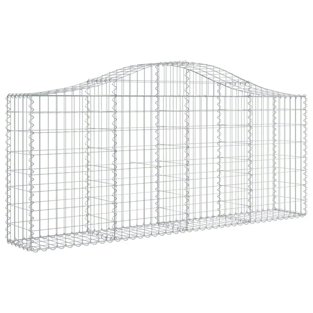 Arched Gabion Baskets 6 pcs 200x30x80/100 cm Galvanised Iron 3145413