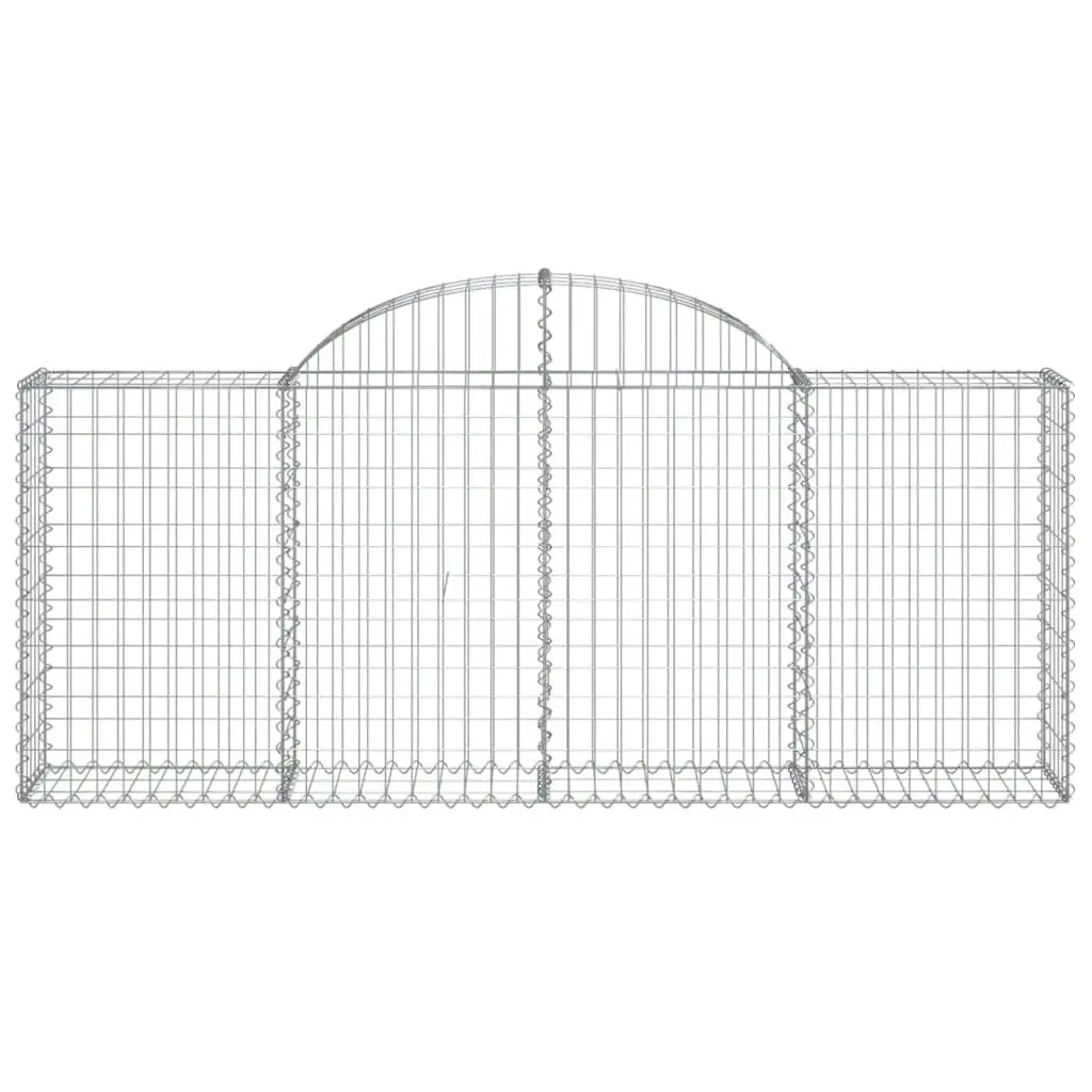 Arched Gabion Baskets 9 pcs 200x30x80/100 cm Galvanised Iron 3146096