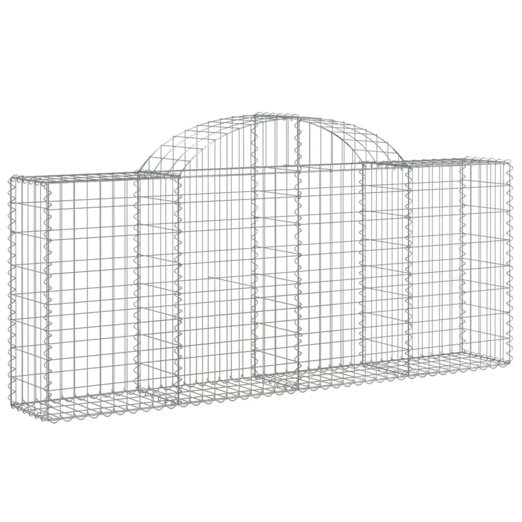 Arched Gabion Baskets 9 pcs 200x30x80/100 cm Galvanised Iron 3146096