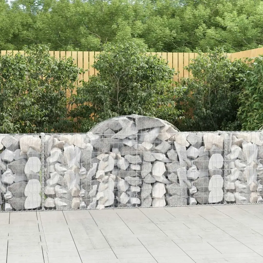 Arched Gabion Baskets 9 pcs 200x30x80/100 cm Galvanised Iron 3146096